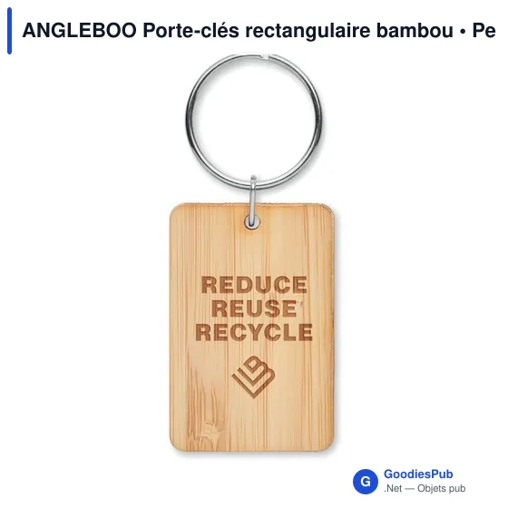 ANGLEBOO Porte-clés rectangulaire bambou - Image 3