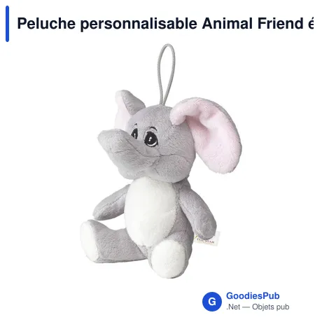 Peluche personnalisable Animal Friend éléphant avec logo