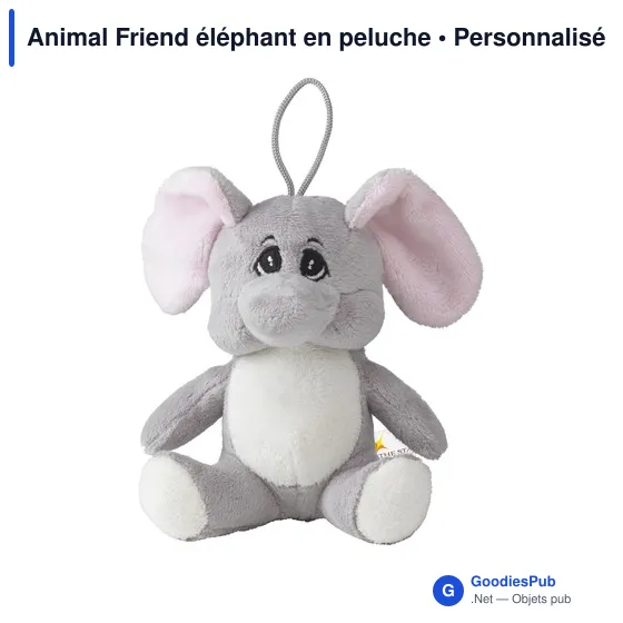 Peluche personnalisable Animal Friend éléphant avec logo - Image 2