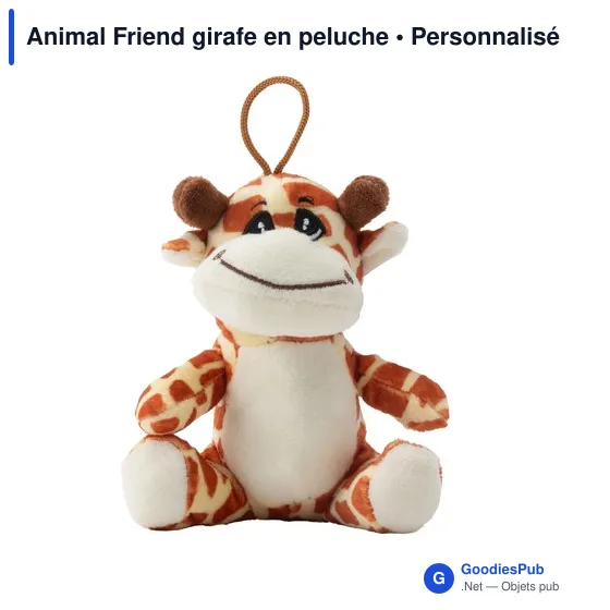 Peluche personnalisable Animal Friend girafe avec logo - Image 2