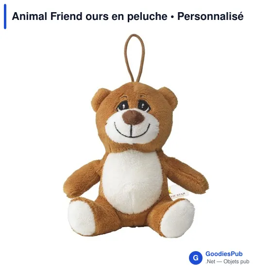 Ours en peluche personnalisable Animal Friend avec logo - Image 2
