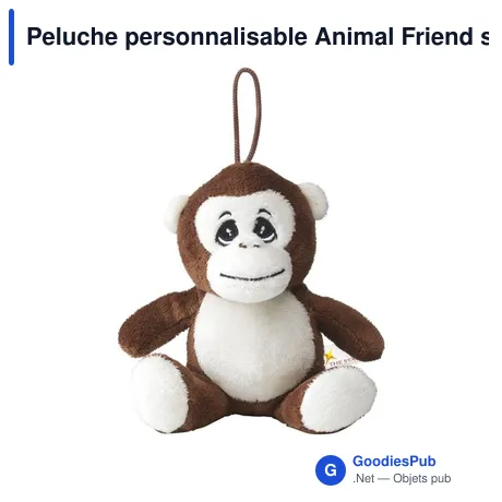 Peluche personnalisable Animal Friend singe avec logo