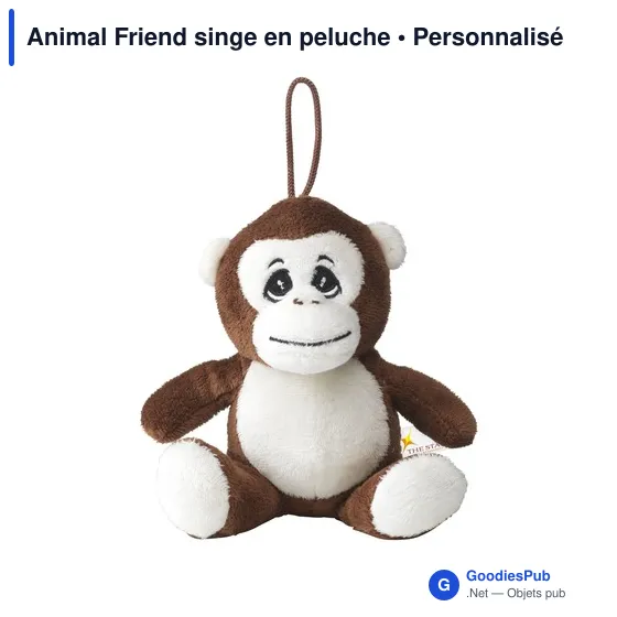 Peluche personnalisable Animal Friend singe avec logo - Image 1