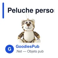 Peluche personnalisable Animal Friend tigre avec logo - Miniature 1