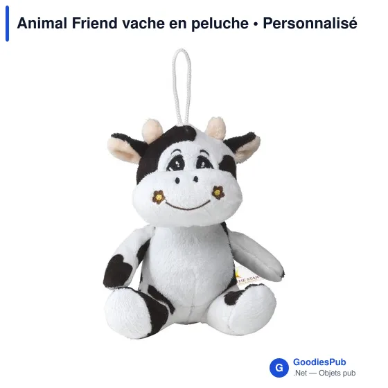 Peluche personnalisable Animal Friend vache avec logo - Image 2