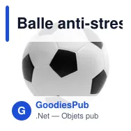 Balle anti-stress personnalisable en forme de ballon de foot - Elijahavec logo - Miniature 1