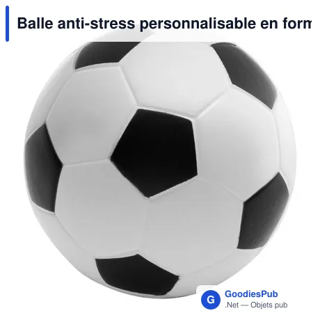 Balle anti-stress personnalisable en forme de ballon de foot - Elijahavec logo