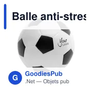 Balle anti-stress personnalisable en forme de ballon de foot - Elijahavec logo - Miniature 2