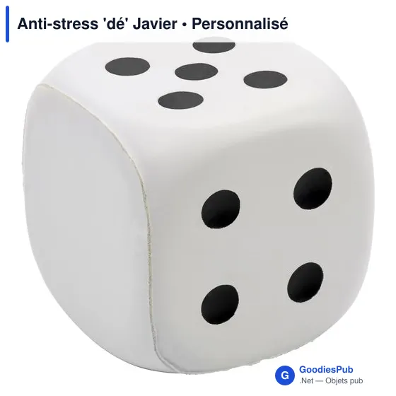 Anti-stress personnalisable 'dé' Javier avec logo - Image 2