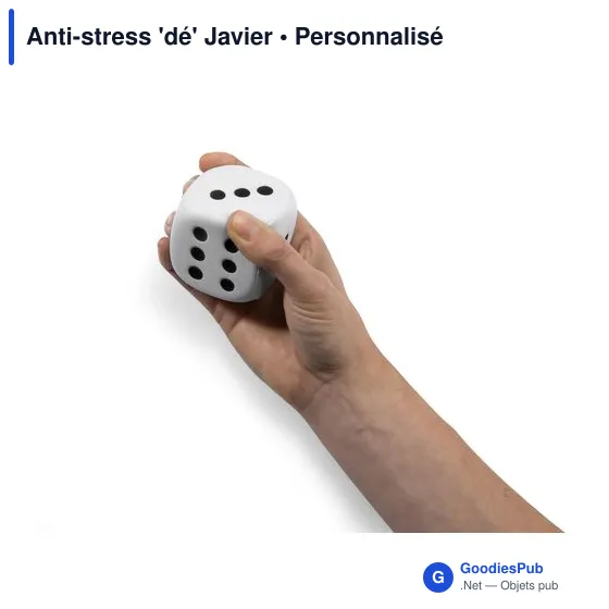 Anti-stress personnalisable 'dé' Javier avec logo - Image 4