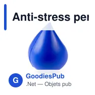 Anti-stress personnalisable en forme de goutte avec logo - Kian - Miniature 1