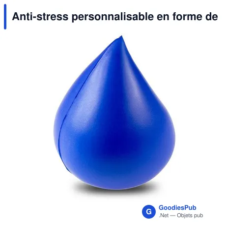 Anti-stress personnalisable en forme de goutte avec logo - Kian