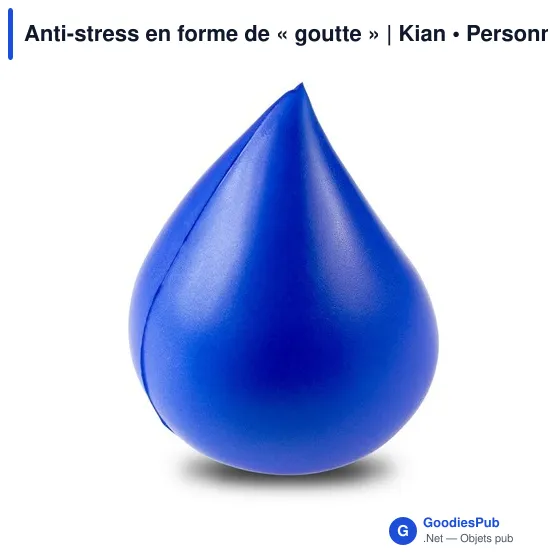 Anti-stress personnalisable en forme de goutte avec logo - Kian - Image 1