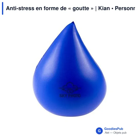 Anti-stress personnalisable en forme de goutte avec logo - Kian - Image 5