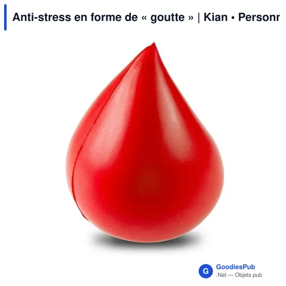 Anti-stress personnalisable en forme de goutte avec logo - Kian - Image 6
