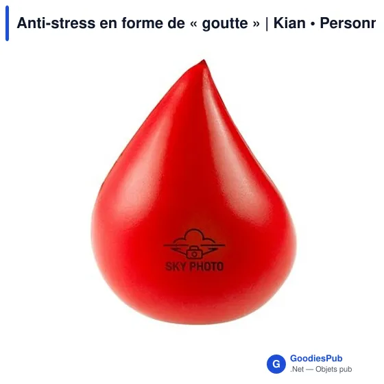 Anti-stress personnalisable en forme de goutte avec logo - Kian - Image 10