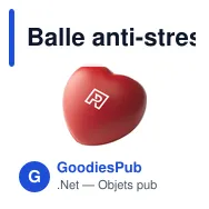 Balle anti-stress personnalisable en PVC avec logo - Anti Stress Heart - Miniature 1