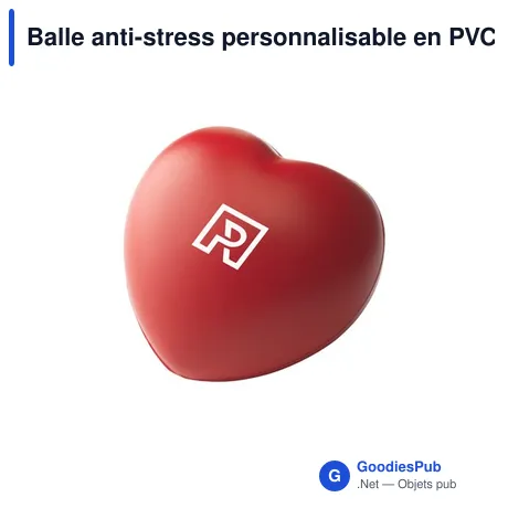Balle anti-stress personnalisable en PVC avec logo - Anti Stress Heart