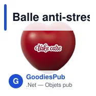 Balle anti-stress personnalisable en PVC avec logo - Anti Stress Heart - Miniature 2