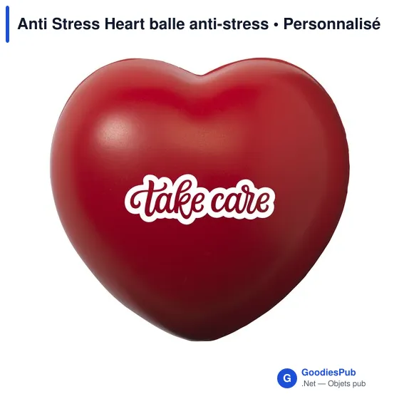 Balle anti-stress personnalisable en PVC avec logo - Anti Stress Heart - Image 2