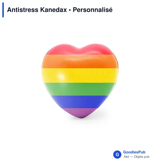 Anti-stress en forme de cœur personnalisable avec logo - Antistress Kanedax - Image 1