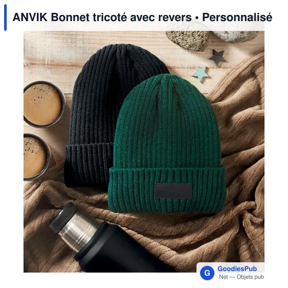 Bonnet tricoté personnalisable avec logo - ANVIK - Image 2