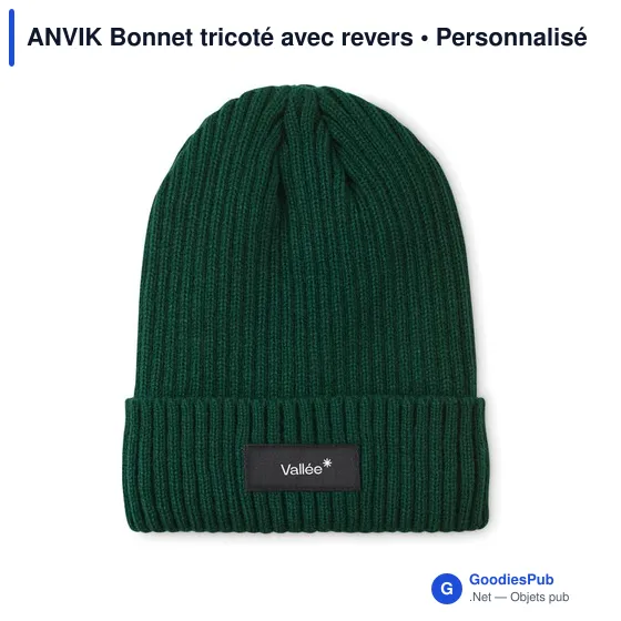 Bonnet tricoté personnalisable avec logo - ANVIK - Image 3