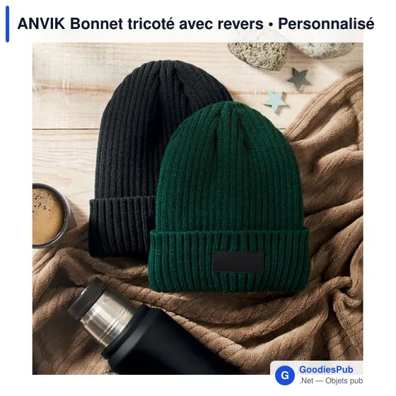 Bonnet tricoté personnalisable avec logo - ANVIK - Image 4