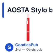 AOSTA Stylo bille poussoir finition - Miniature 12