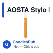 AOSTA Stylo bille poussoir finition - Miniature 5