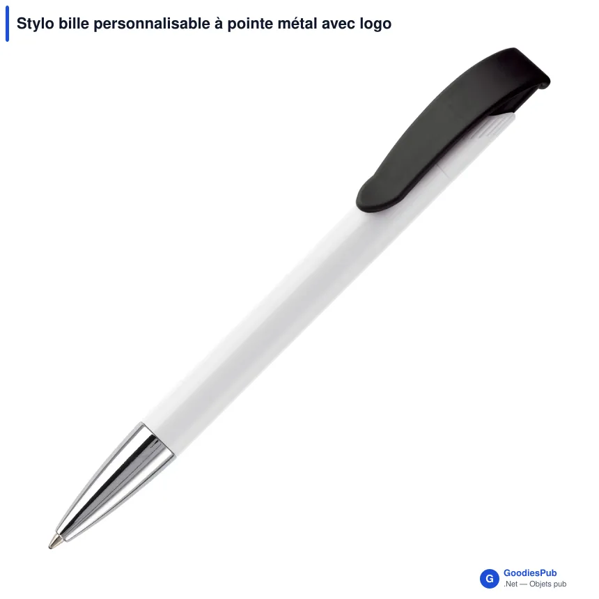 Stylo bille personnalisable à pointe métal avec logo - Apollo - Image 2