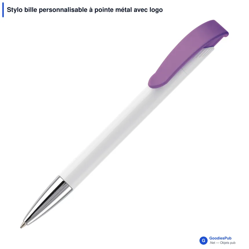 Stylo bille personnalisable à pointe métal avec logo - Apollo - Image 12
