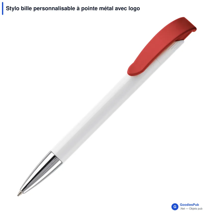 Stylo bille personnalisable à pointe métal avec logo - Apollo - Image 3
