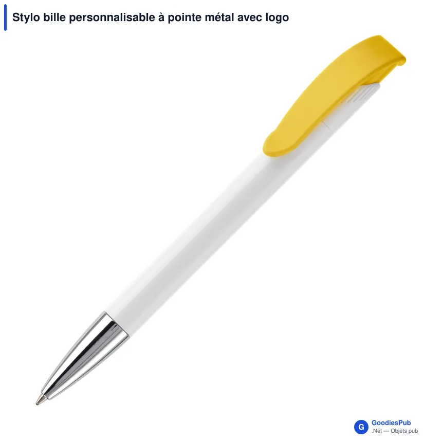 Stylo bille personnalisable à pointe métal avec logo - Apollo - Image 4