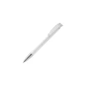 Variante Blanc / Blanc - Stylo bille personnalisable à pointe métal avec logo - Apollo