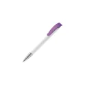Variante Blanc / Violet - Stylo bille personnalisable à pointe métal avec logo - Apollo