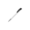 Variante Blanc / Noir - Stylo bille personnalisable à pointe métal avec logo - Apollo