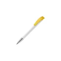 Variante Blanc / jaune - Stylo bille personnalisable à pointe métal avec logo - Apollo