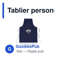 Tablier personnalisable en coton avec logo - Apron 130 g/m² - Miniature 1