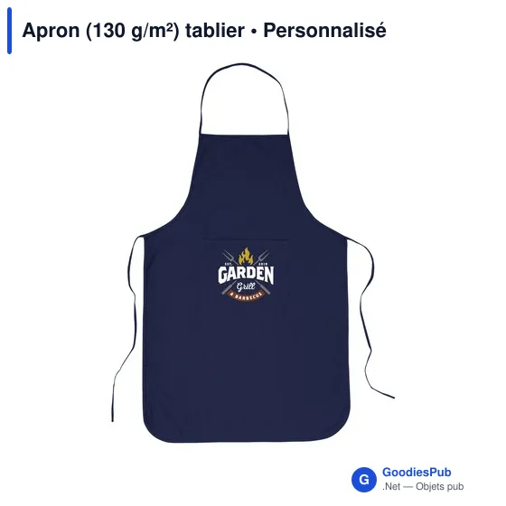 Tablier personnalisable en coton avec logo - Apron 130 g/m² - Image 1