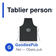 Tablier personnalisable en coton avec logo - Apron 130 g/m² - Miniature 2
