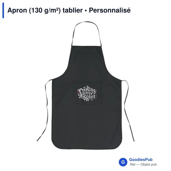 Tablier personnalisable en coton avec logo - Apron 130 g/m² - Image 2