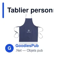 Tablier personnalisable en denim recyclé avec logo - Apron GRS - Miniature 1