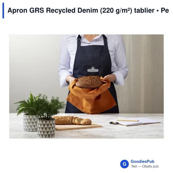 Tablier personnalisable en denim recyclé avec logo - Apron GRS - Image 2