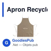 Tablier en coton recyclé personnalisable avec logo - Apron Recycled Cotton - Miniature 1