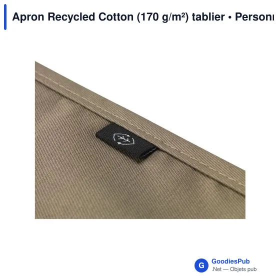 Tablier en coton recyclé personnalisable avec logo - Apron Recycled Cotton - Image 2