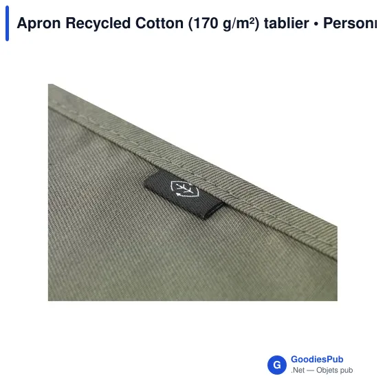 Tablier en coton recyclé personnalisable avec logo - Apron Recycled Cotton - Image 12