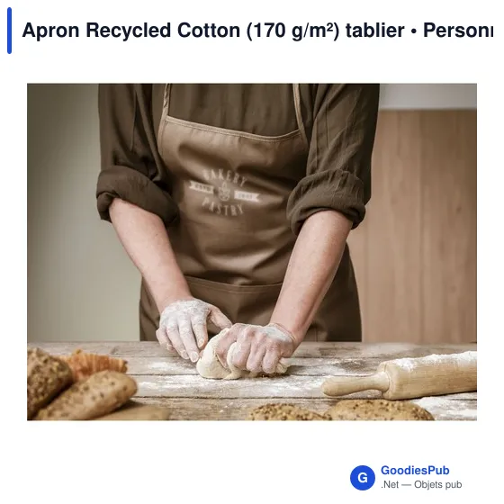 Tablier en coton recyclé personnalisable avec logo - Apron Recycled Cotton - Image 3