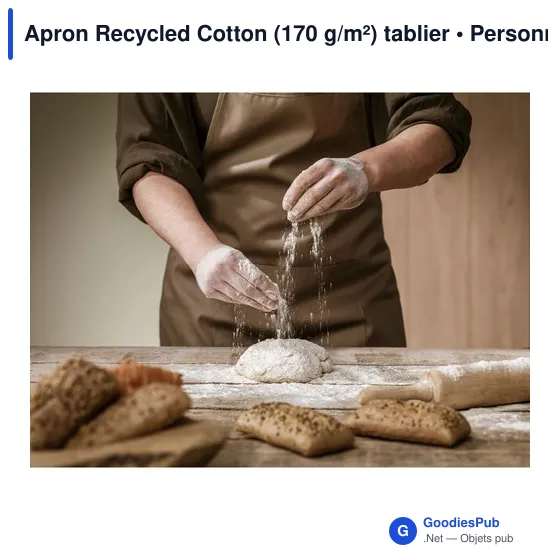 Tablier en coton recyclé personnalisable avec logo - Apron Recycled Cotton - Image 4