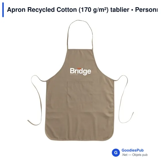 Tablier en coton recyclé personnalisable avec logo - Apron Recycled Cotton - Image 5